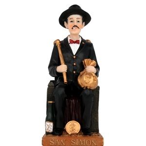 San Simon Figurine 10in Black and Gold